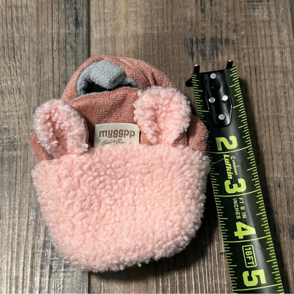Infant Slippers With Ears 0-6 Months‎ Pink Slip On